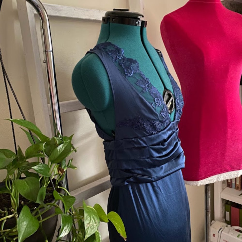 La Perla dark blue maxi nightgown, Camicia Notte Small - Picture 9 of 12